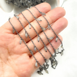 Load image into Gallery viewer, Labradorite Drop Dangle Oxidized Wire Chain.