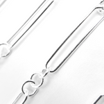 Load image into Gallery viewer, Sterling Silver Rectangular Link and Round Link Chain