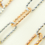 Load image into Gallery viewer, Sterling Silver Gold Plated, White Silver & Rose Plated Paperclip Diamond Cut Link Chain