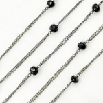Load image into Gallery viewer, Black Spinel Double Oxidized Connected Wire Chain. BSP30