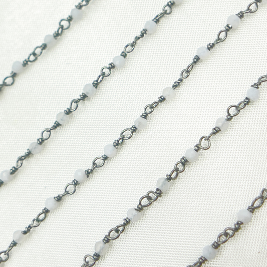 Blue Opal Oxidized Wire Chain.
