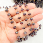 Load image into Gallery viewer, Garnet Gold Plated Wire Chain.