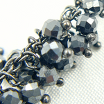 Load image into Gallery viewer, Hematite Closer Cluster Dangle Oxidized Wire Chain.