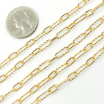 Load image into Gallery viewer, Gold Plated 925 Sterling Silver Long Diamond Cut & Short Smooth Link.
