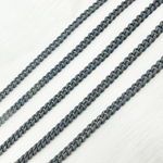 Load image into Gallery viewer, Black Rhodium Matt 925 Sterling Silver Curb Chain