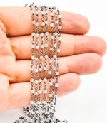 Load image into Gallery viewer, Coated White Topaz Wire Wrap Chain.