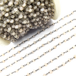 Load image into Gallery viewer, Pink Chalcedony Black Rhodium 925 Sterling Silver Wire Chain