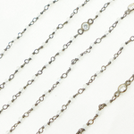 Load image into Gallery viewer, Coated Moonstone & CZ Combination Oxidized Wire Chain