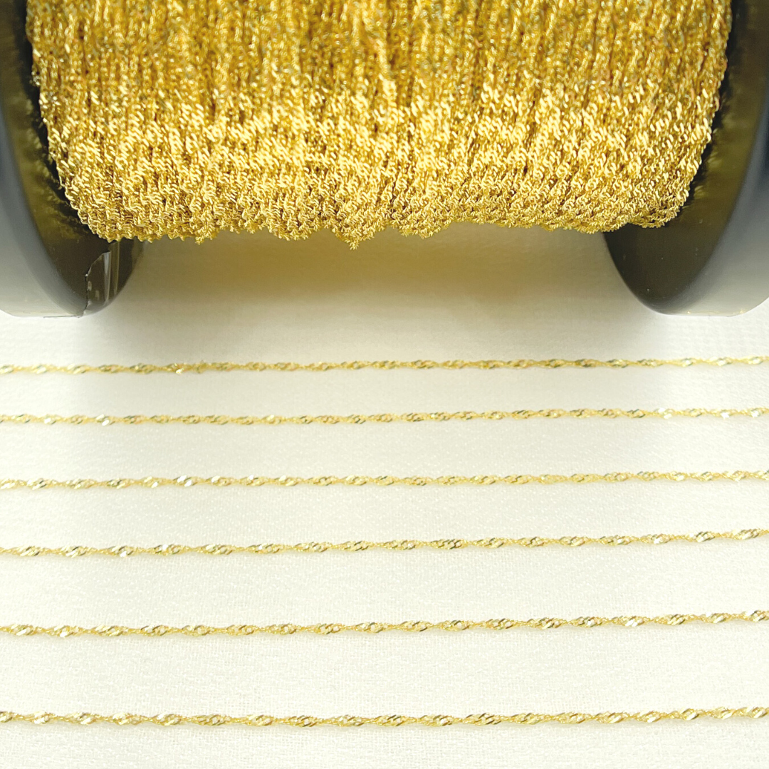 14K Solid Yellow Gold Singapore Chain
