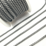 Load image into Gallery viewer, Black Rhodium Matt Sterling Silver Box Link Chain