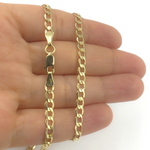 Load image into Gallery viewer, 14K Solid Gold Hollow Flat Curb Necklace