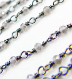 Load image into Gallery viewer, Coated White Topaz Wire Wrap Chain. TOP3