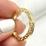 Load image into Gallery viewer, 14K Solid Gold Hollow Flat Diamond Cut Hoop