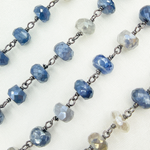 Load image into Gallery viewer, Coated Blue Quartz Oxidized Chain.