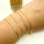 Load image into Gallery viewer, 14K Solid Yellow Gold Figaro Link Chain