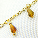 Load image into Gallery viewer, Multi Tourmaline Drop Dangle Gold Plated Wire Chain.