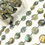 Load image into Gallery viewer, Labradorite Oxidized Wire Chain.