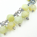 Load image into Gallery viewer, Cats Eye Cluster Dangle Oxidized Silver Wire Chain.