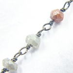 Load image into Gallery viewer, Coated Multi Moon stone Black Rhodium 925 Sterling Silver Wire Chain