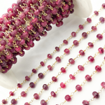 Load image into Gallery viewer, Dyed Ruby Gold Plated Wire Chain.