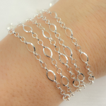 Load image into Gallery viewer, V178SS. Sterling Silver Diamond Cut Oval & 5 Flat Round Links Chain