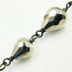 Load image into Gallery viewer, Steel Pyrite Tear Drop Shape Oxidized Wire Chain.