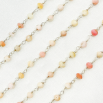 Load image into Gallery viewer, Pink Opal 925 Sterling Silver Wire Chain.