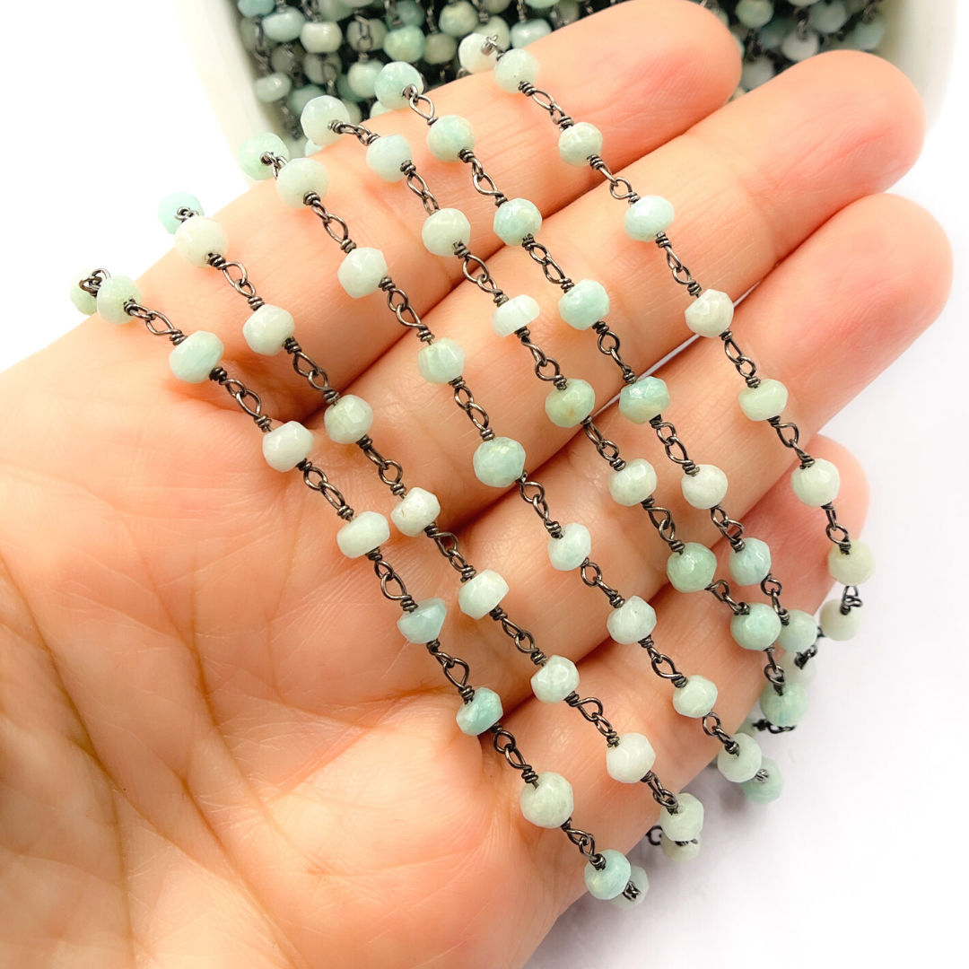 Amazonite Wire Wrap Chain