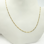 Load image into Gallery viewer, 14K Solid Gold Flat Figaro Chain