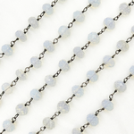 Load image into Gallery viewer, Opalite Rondel Shape Oxidized Wire Chain.