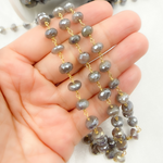 Load image into Gallery viewer, Coated Taupe Moonstone Gold Plated Wire Chain. CMS82