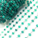 Load image into Gallery viewer, Green Onyx Oxidized Wire Chain