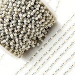 Load image into Gallery viewer, Freshwater Pearl Round Shape Oxidized Wire Chain.