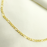Load image into Gallery viewer, 14K Solid Gold Flat Figaro Chain