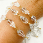 Load image into Gallery viewer, Crystal Tear Drop Gold Plated Wire Chain