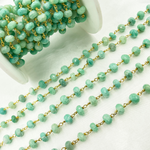 Load image into Gallery viewer, Amazonite Gold Plated Wire Chain.