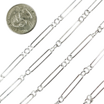 Load image into Gallery viewer, Sterling Silver Rectangular Link and Round Link Chain