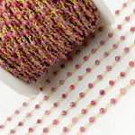 Load image into Gallery viewer, Coated Quartz Gold Plated Wire Wrap Chain.