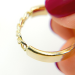 Load image into Gallery viewer, 14K Solid Gold Hoop with Flat and Curb section