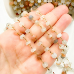 Load image into Gallery viewer, Multi Moonstone Gold Plated 925 Sterling Silver Wire Chain