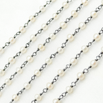 Load image into Gallery viewer, Freshwater Pearl Round Shape Oxidized Wire Chain.