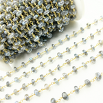 Load image into Gallery viewer, Coated Labradorite Gold Plated Wire Chain.