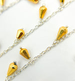 Load image into Gallery viewer, Golden Pyrite Drop Dangle 925 Sterling Silver Wire Chain.