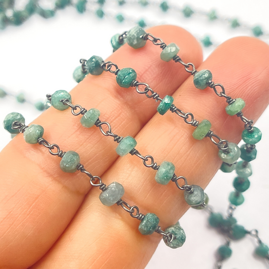 Dyed Emerald Oxidized Wire Chain