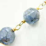 Load image into Gallery viewer, Coated Labradorite Round Shape Gold Plated Wire Chain.