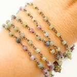 Load image into Gallery viewer, Multi Sapphire Oxidized Wire Chain
