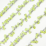 Load image into Gallery viewer, Peridot Cluster Dangle 3.5mm Oxidized Wire Chain.