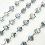 Load image into Gallery viewer, Coated Labradorite Nugget Shape Oxidized Wire Chain