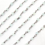 Load image into Gallery viewer, Aqua Blue gemstone Oxidized 925 Sterling Silver Wire Chain