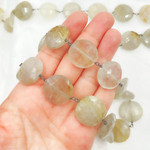 Load image into Gallery viewer, Golden Rutile Coin Shape Oxidized Wire Chain.